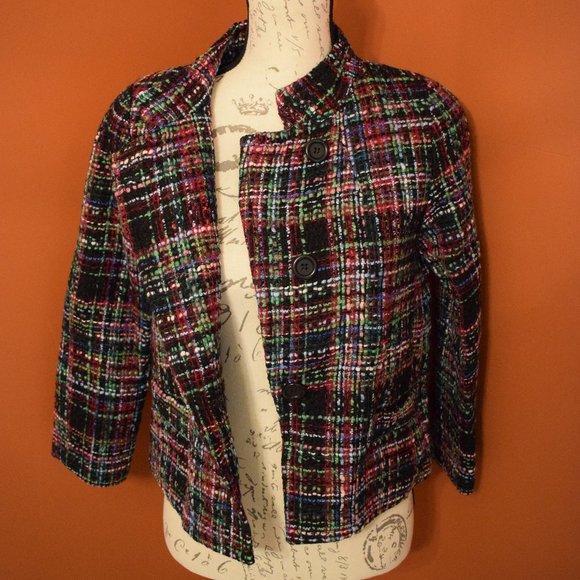 Talbots Multi Color Wool Blend Jacket 4P - Picture 2 of 6